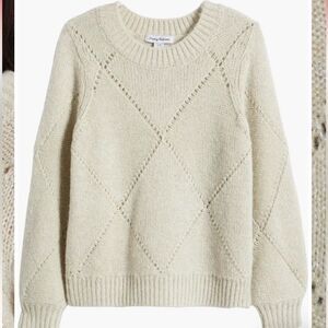 Tommy Bahama Shimmer Argyle Crew Soft Gold size Large